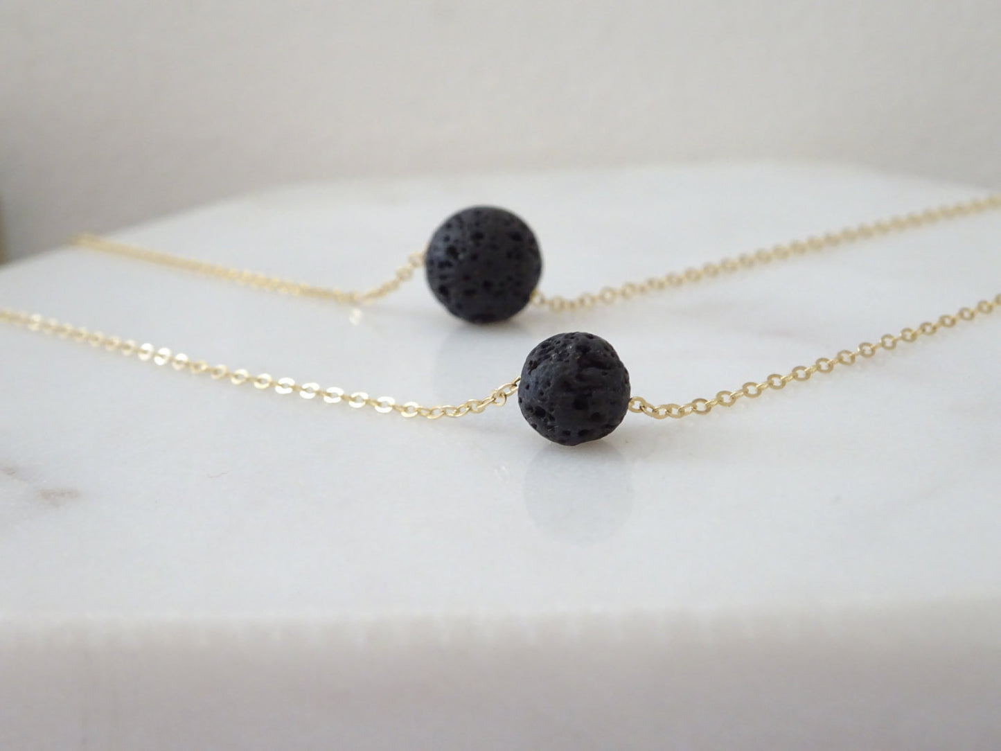 Double Black Lava Necklace