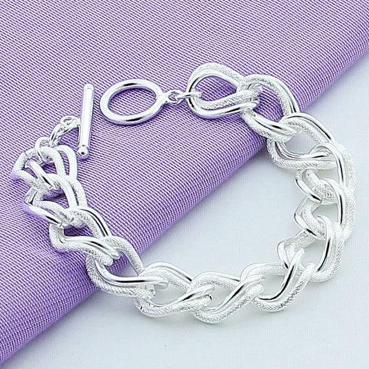 Alloy Copper Plating Silver Bracelet