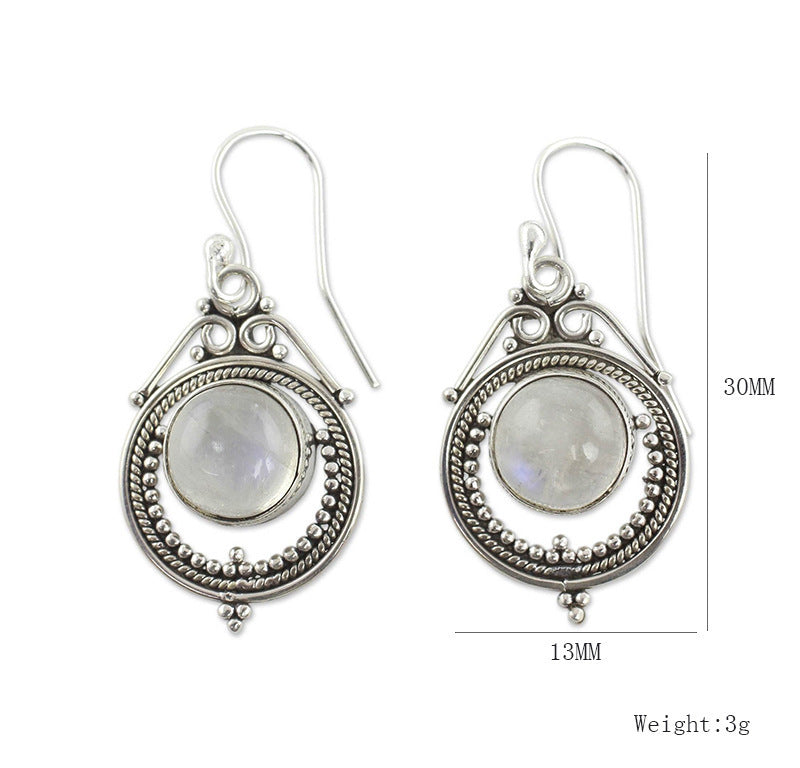 Retro Moonlight Gemstone Earrings/ Ladies Earrings