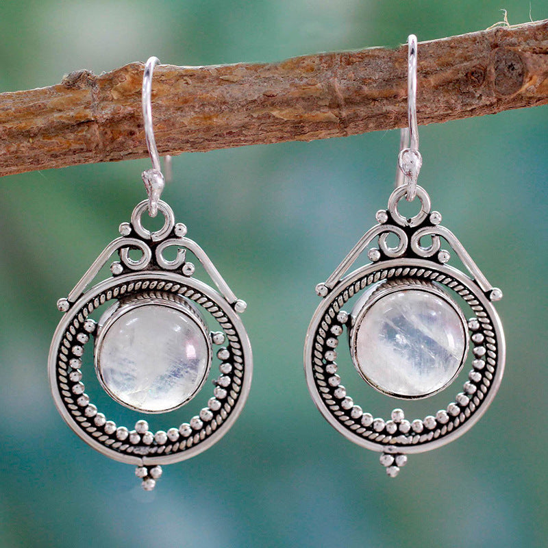 Retro Moonlight Gemstone Earrings/ Ladies Earrings