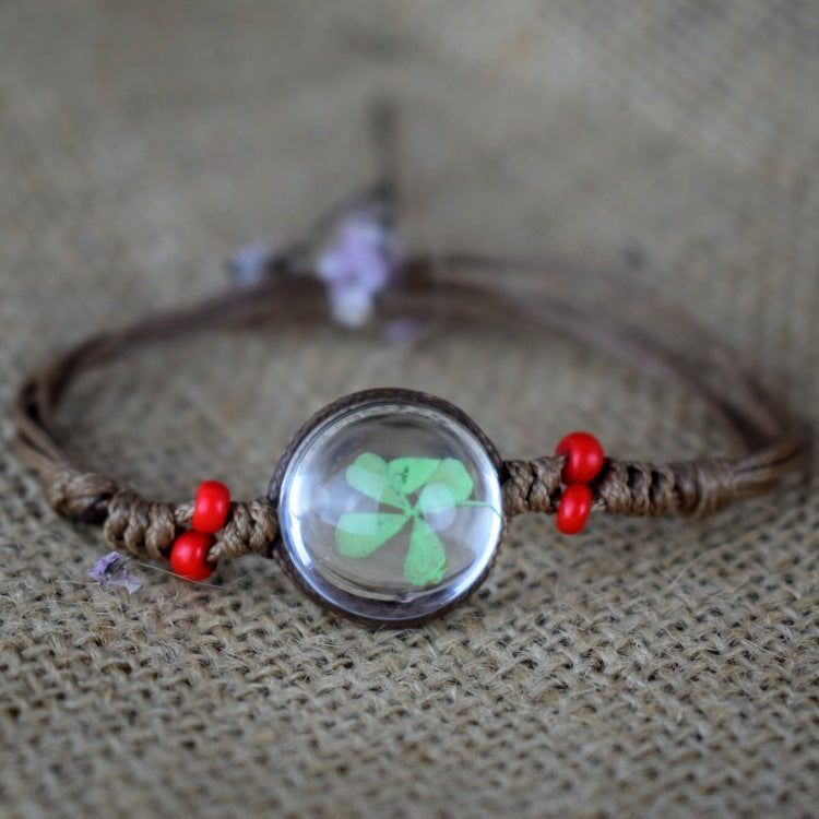 Starry Necklace with Dried Flowers and Gemstones