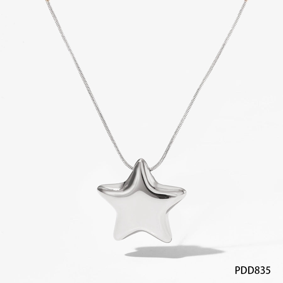 16K Gold Plated 304 Stainless Steel Star Earrings & Necklace