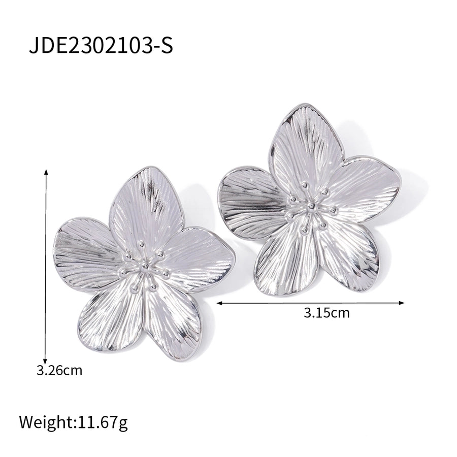 18K Gold Plated 304 Stainless Steel Flower/ Butterfly Earrings