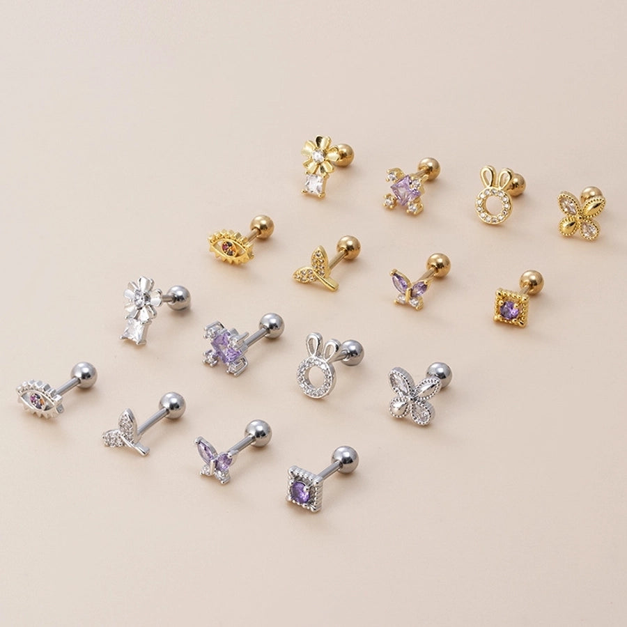 Zircon 316L Stainless Steel Ear Studs