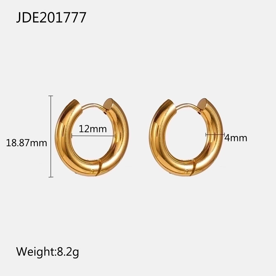 18k gold plated 304 stainless steel Circle Earrings