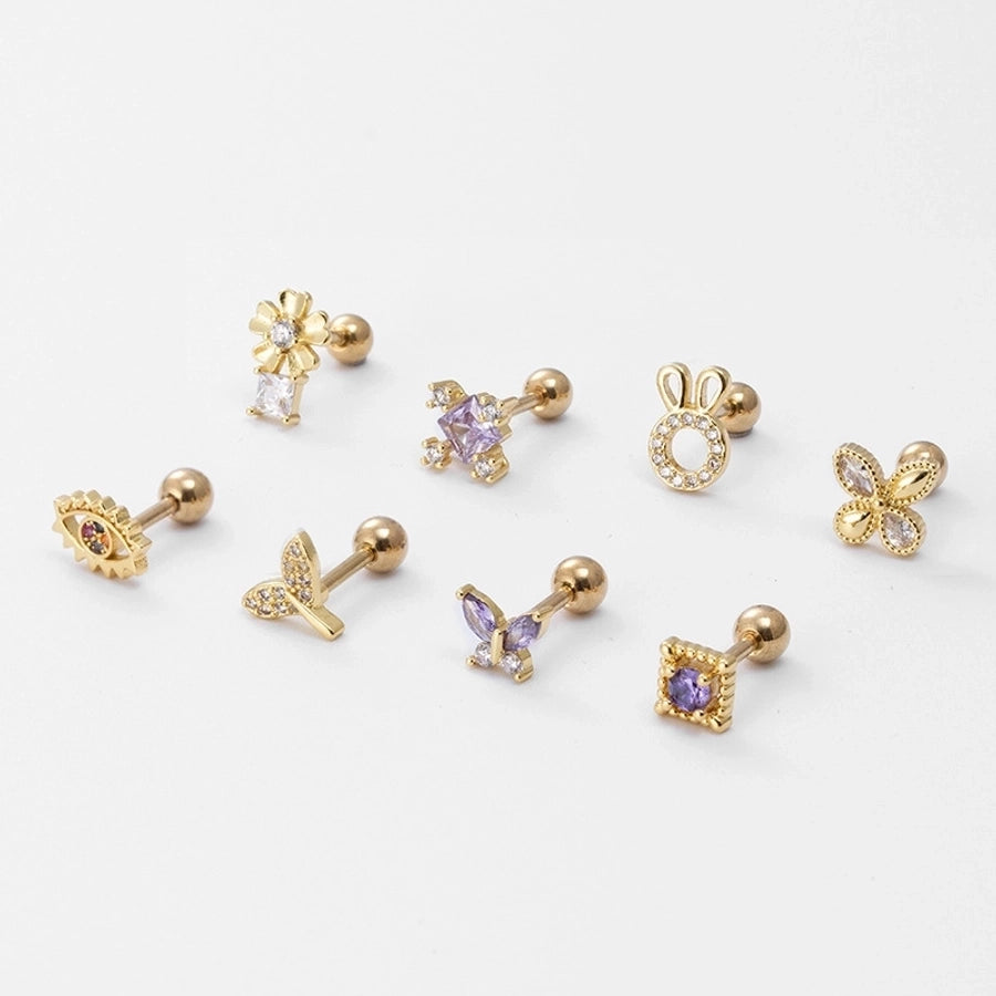 Zircon 316L Stainless Steel Ear Studs