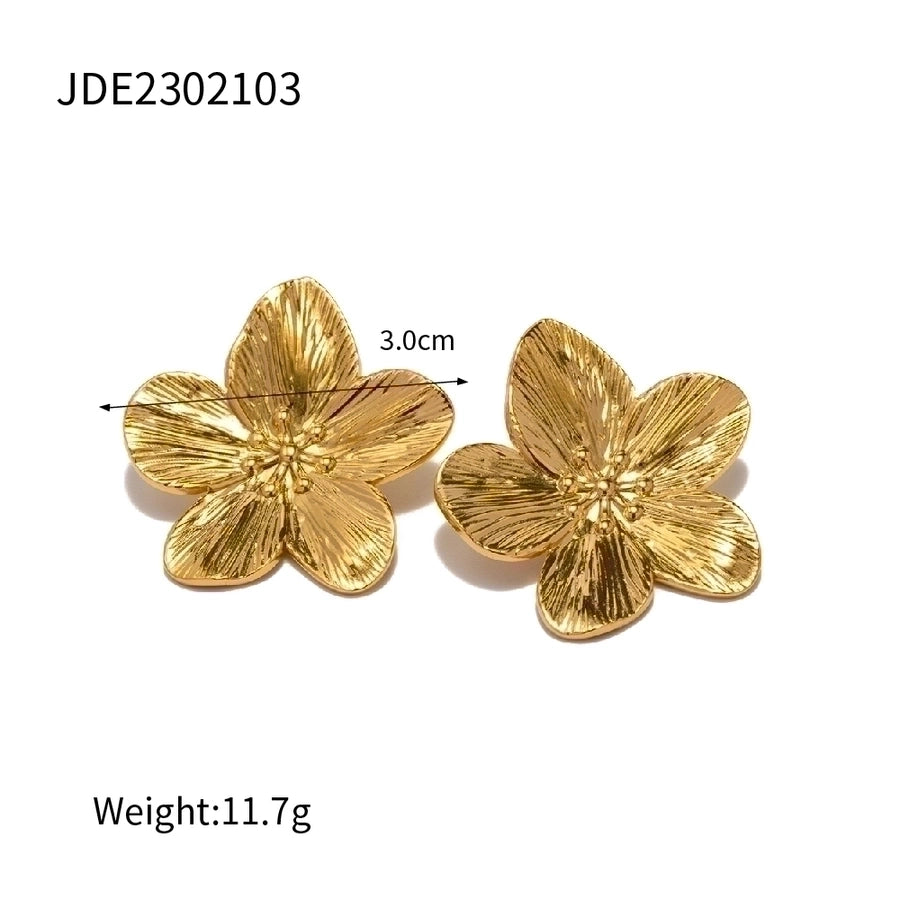 18K Gold Plated 304 Stainless Steel Flower/ Butterfly Earrings