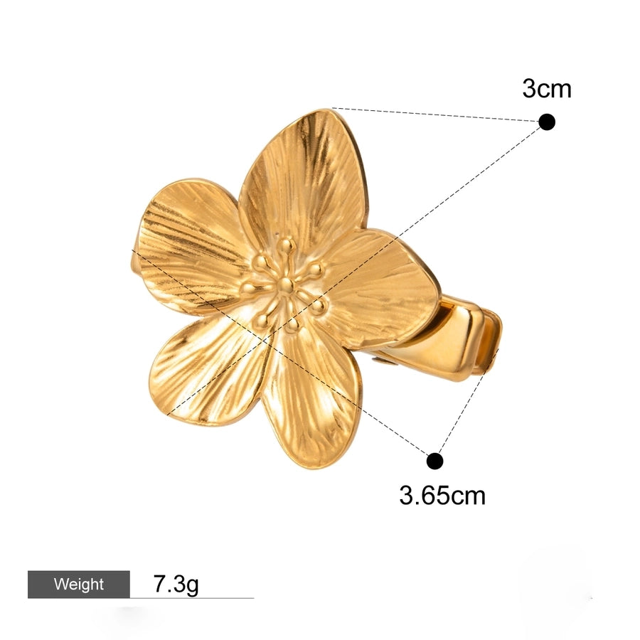 Flower Petal 304 Stainless Steel 18K Gold Plated Ear Studs