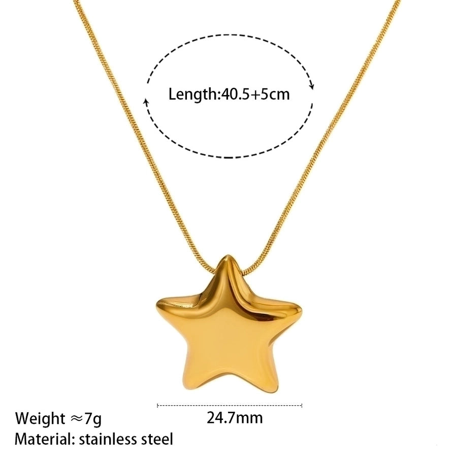 16K Gold Plated 304 Stainless Steel Star Earrings & Necklace