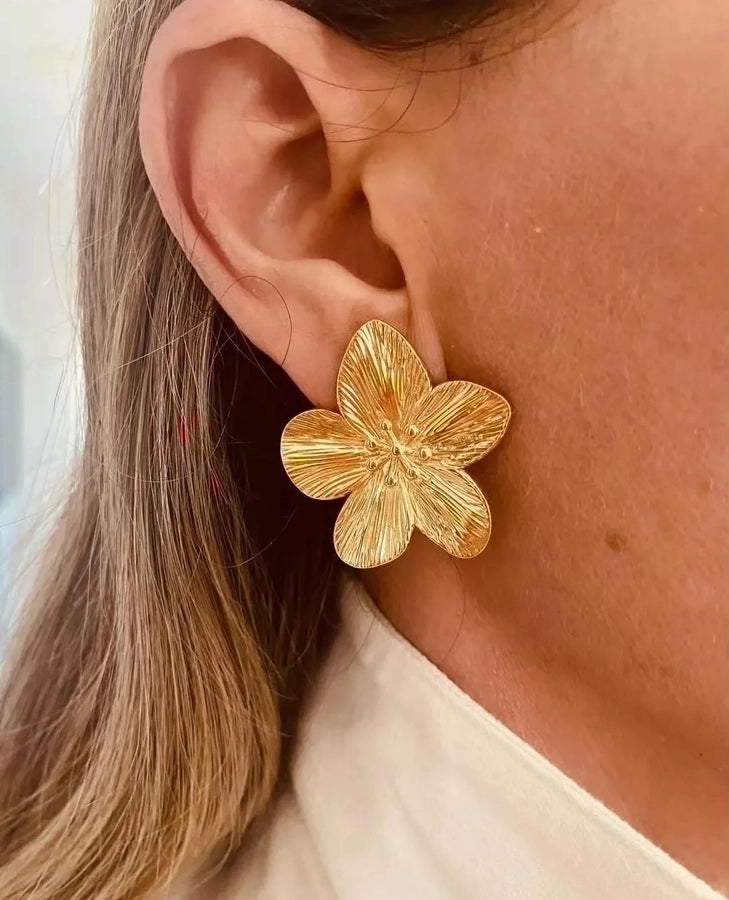 18K Gold Plated 304 Stainless Steel Flower/ Butterfly Earrings